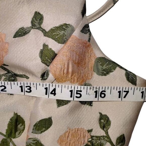 Fore Women's Dress Sz Large One Shoulder Fitted Pink Ivory Satin Short Formal - Picture 9 of 12